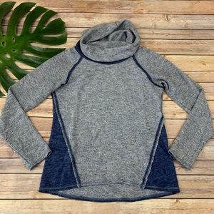 Kuhl women's blue long sleeve funnel neck sweater